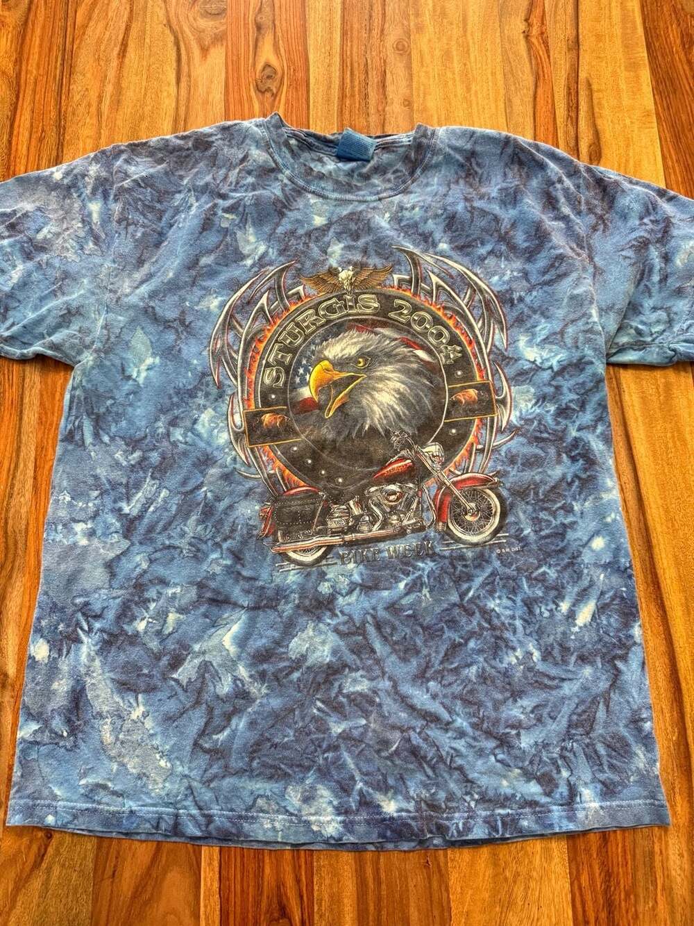 Vintage Y2K 2004 Sturgis Bike Week Tie Dye T-Shirt Size L